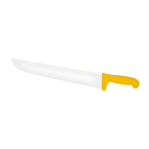 Butcher Knife Large, Wide Blade, Yellow Handle