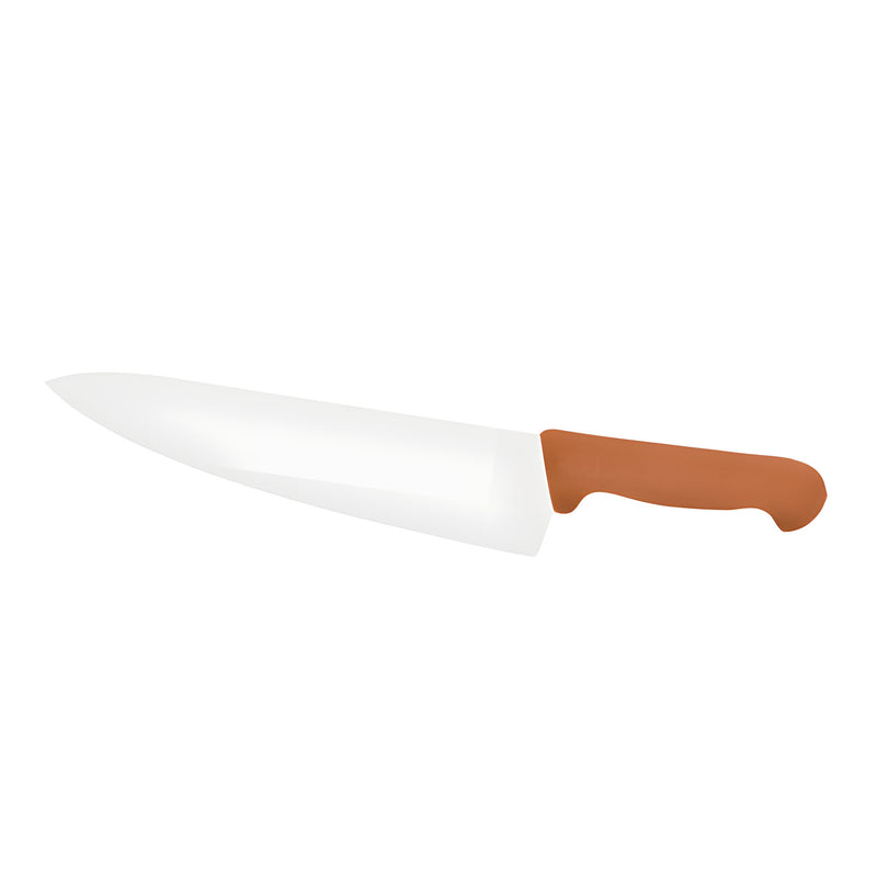 Chef's Knife Small, Wide Blade, Brown Handle