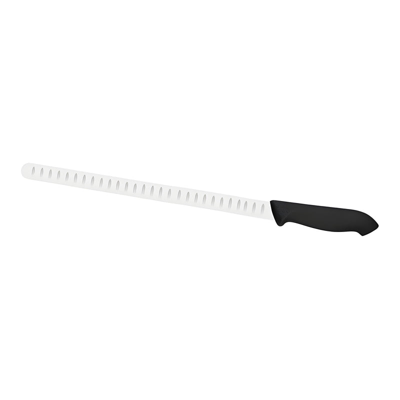 Salmon Knife, Scalloped Blade, Black Handle