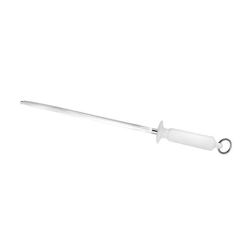 Sharpening Steel, Round, White Handle