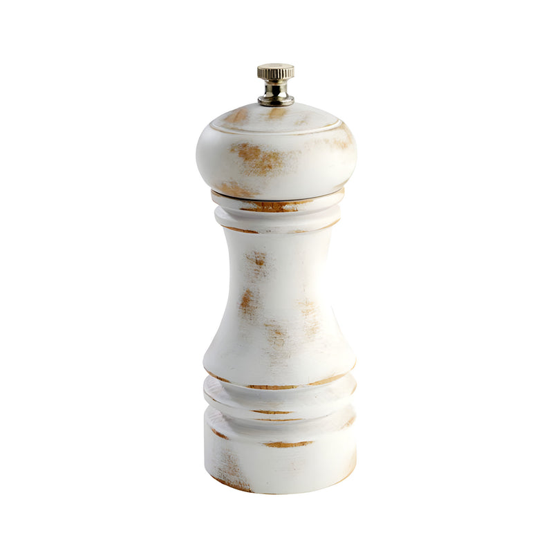 Vintage White Salt Mill H15cm, Beechwood