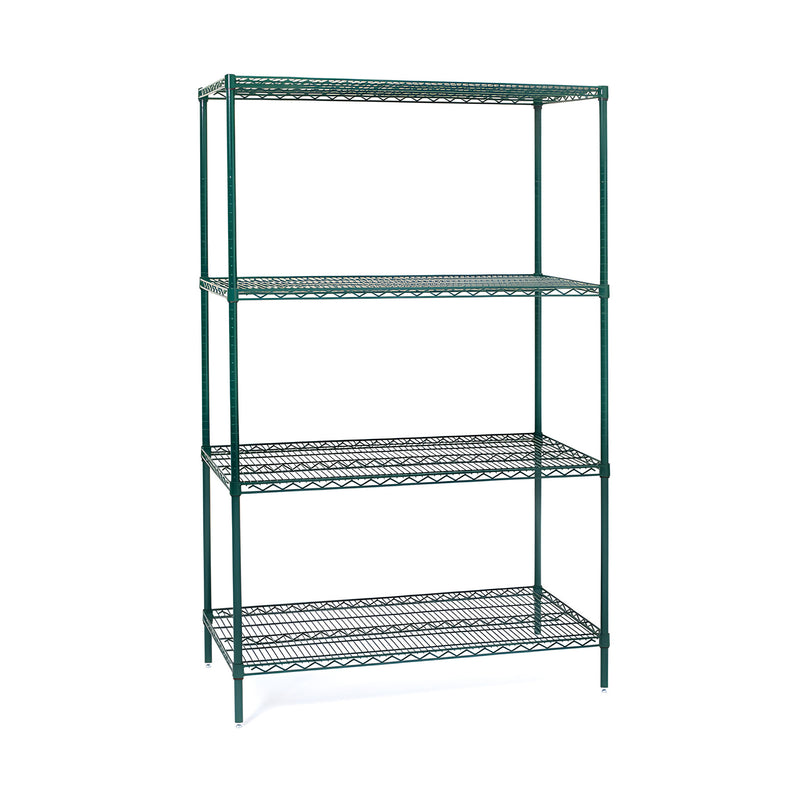 By AM 4-Tier Wire Shelving L91 x D53 x H188cm, Green Epoxy