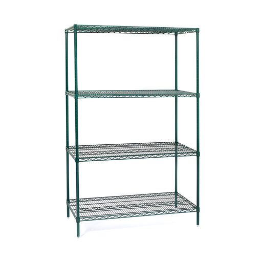 By AM 4-Tier Wire Shelving L91 x D53 x H188cm, Green Epoxy