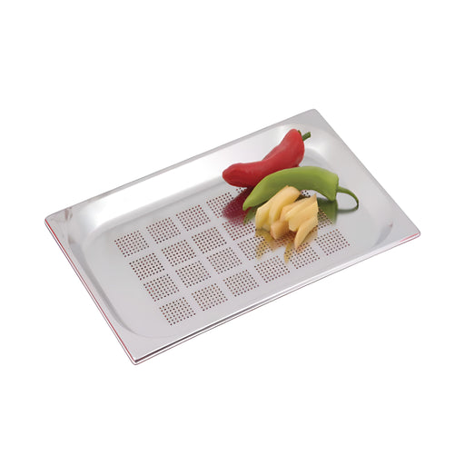 GN 1/1 Perforated Container Small, Qualiplus III Stainless Steel