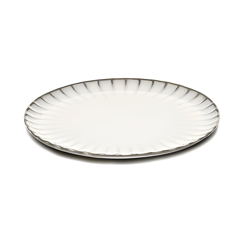 Inku Plate Large, White Stoneware