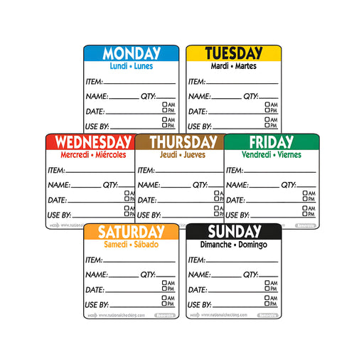 Wednesday Square Removable Labels (Roll of 500)