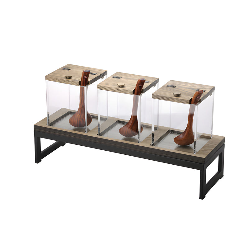 T-Collection Triple Cereal Dispenser, Black Powder Coat