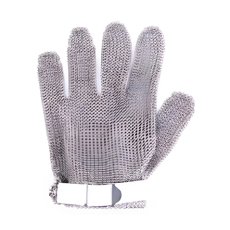 5-Finger Stainless Steel Mesh Glove, Small, White