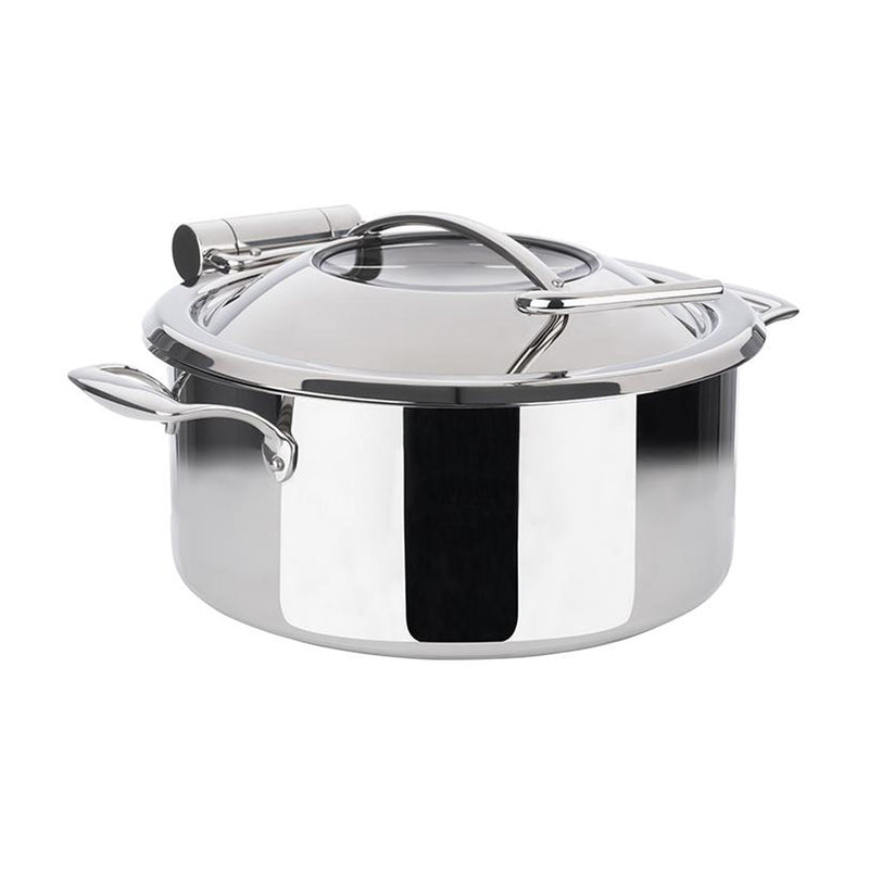 Induction Chafing Dish Casserole, Stainless Steel with Glass Lid