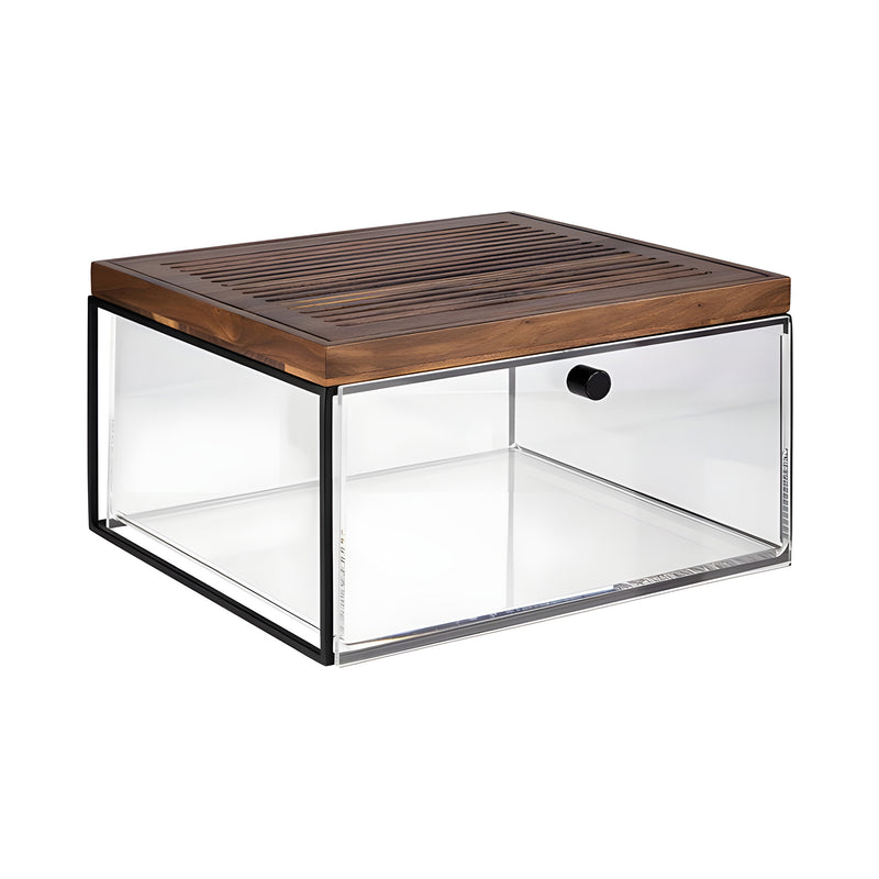 Drawer Set, Black with Walnut Cover