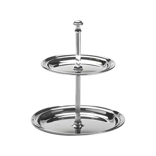 Petit Four Stand 2-Tier 14.3xH19.7cm, Stainless Steel