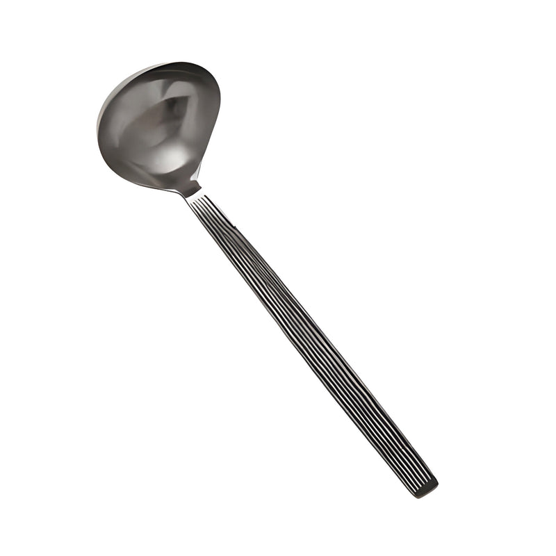 Wavy Aged Ladle Large, Hammered Stainless Steel