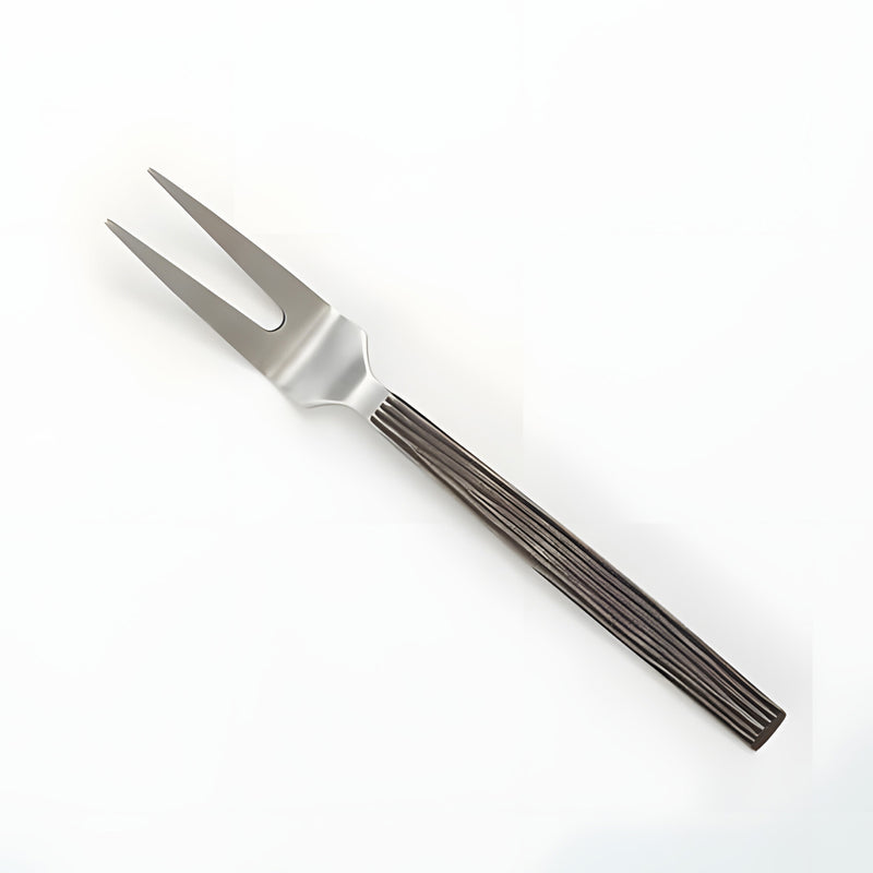 Wavy Aged Cold Meat Fork Small, Hammered Stainless Steel