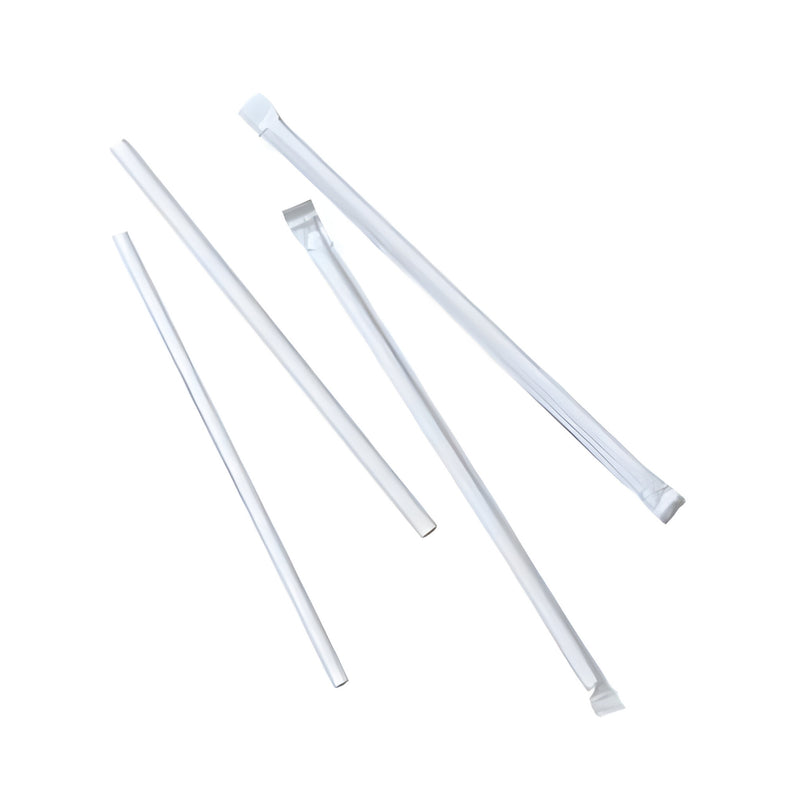 White Paper Straws, Individually Packed, Pack of 250