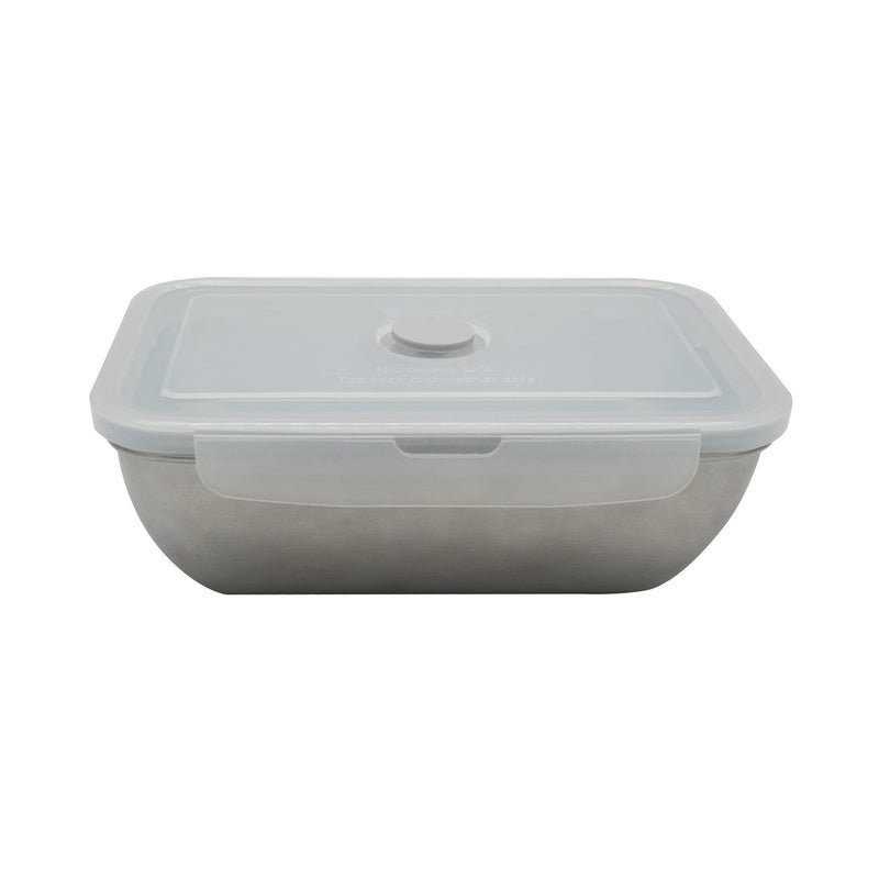 Storage Box with Lid, Stainless Steel, Microwave Safe