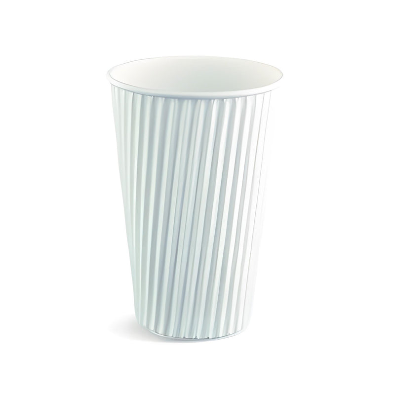 Ripple-Wrap Hot Cup Large, White