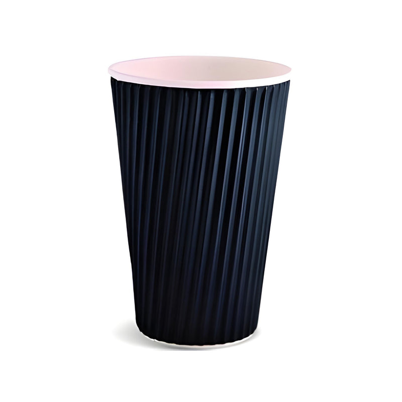 Ripple-Wrap Hot Cup Large, Black