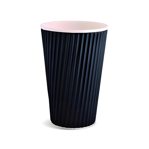 Ripple-Wrap Hot Cup Large, Black
