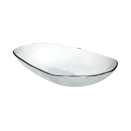 Oval Boat Serving Bowl, Clear Green, Stackable