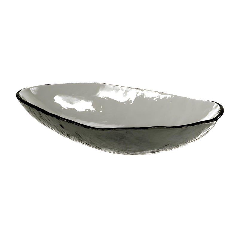 Oval Boat Serving Bowl, Grey, Stackable