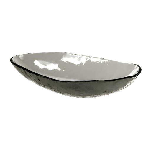 Oval Boat Serving Bowl, Grey, Stackable