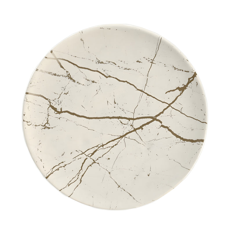 Marble Veins Coupe Plate, Birch White Large