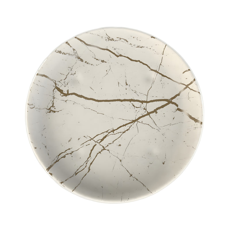 Marble Veins Coupe Plate, Birch White Small