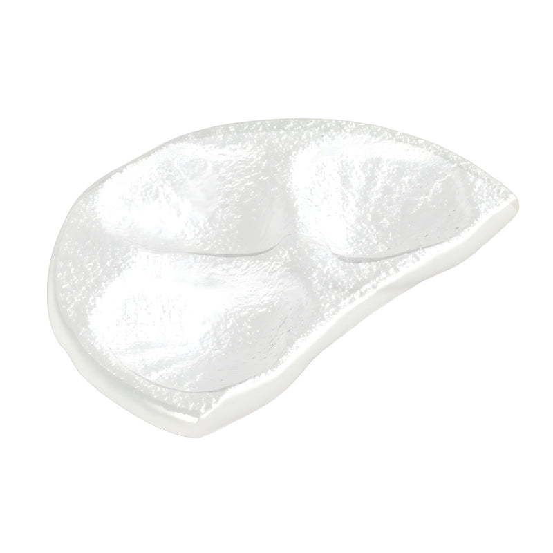 3-Section Oyster Serving Plate, Clear 18x12.5x2cm