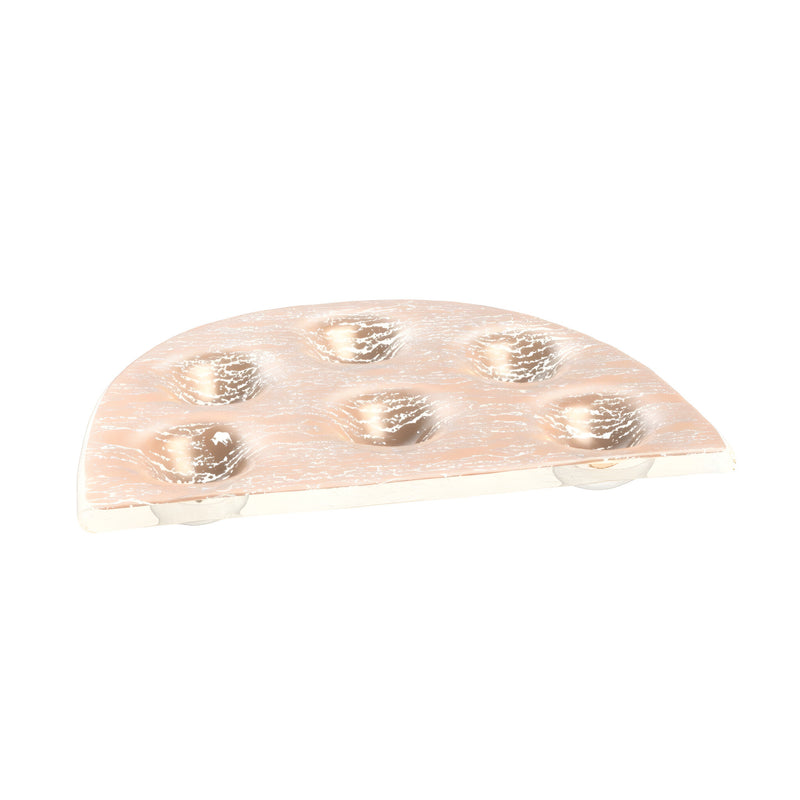 Escargot Half-Moon Plate, Crackled Cameo Rose L19.5cm