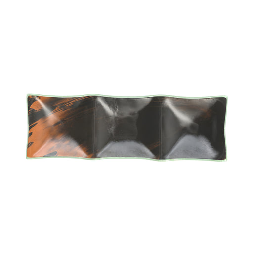 Batik Streaks Serving Platter, 3 Sections, Dark Grey L29.5cm
