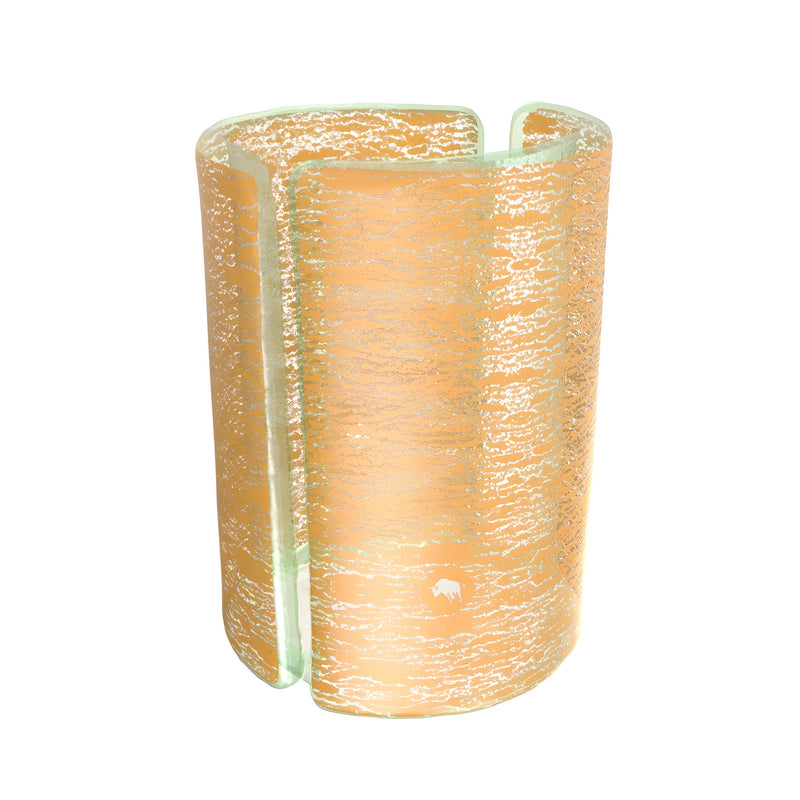Candle Holder, Crackled Yellow Gold