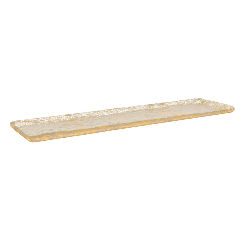Rectangular Serving Platter, Crackled Matte Gold L62cm