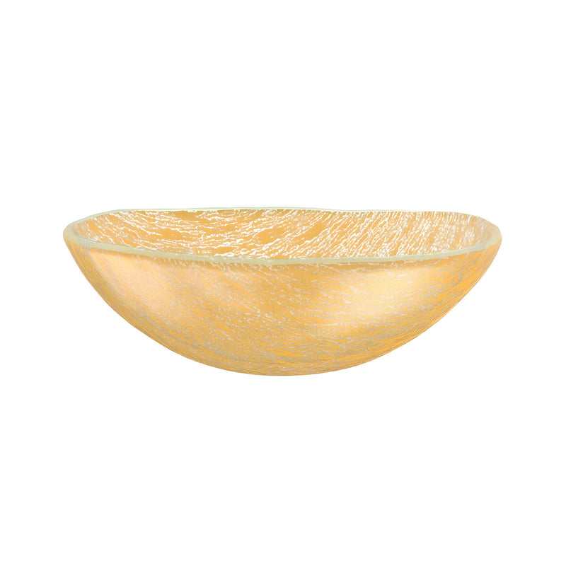 Serving Bowl, Crackled Matte Gold Medium
