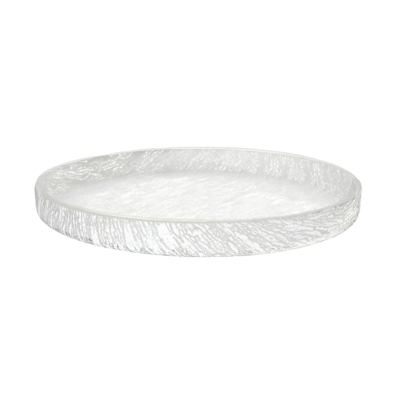 Serving Platter, Crackled Milk White Small