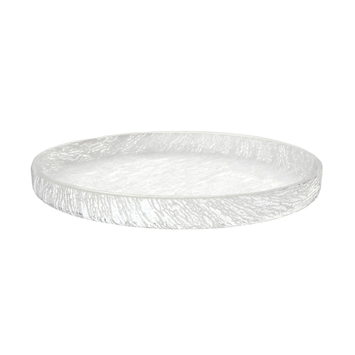Serving Platter, Crackled Milk White Small