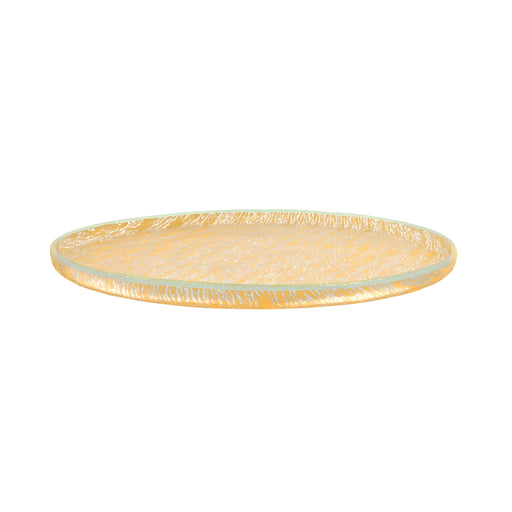 Serving Platter, Crackled Matte Gold