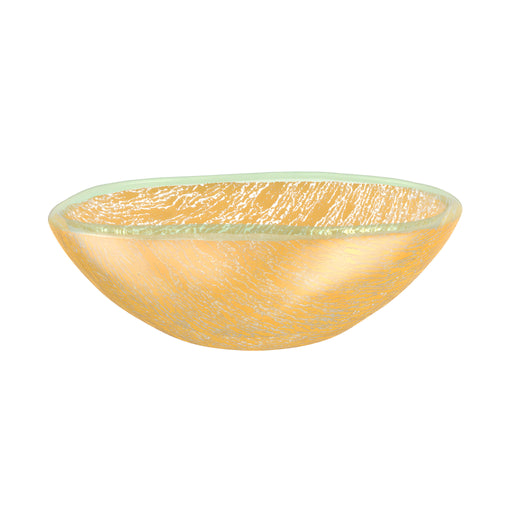 Serving Bowl, Crackled Matte Gold Small