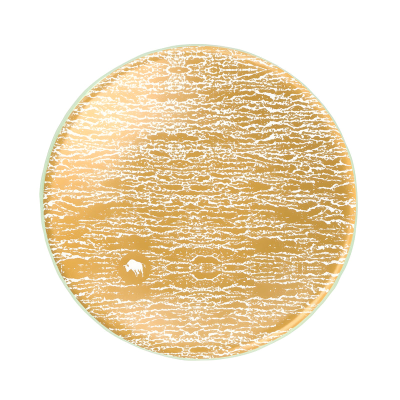 Mini Plate, Crackled Matte Gold