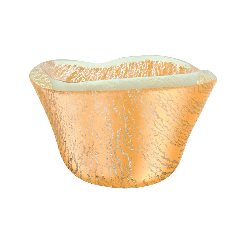 Condiment Bowl, Crackled Matte Gold