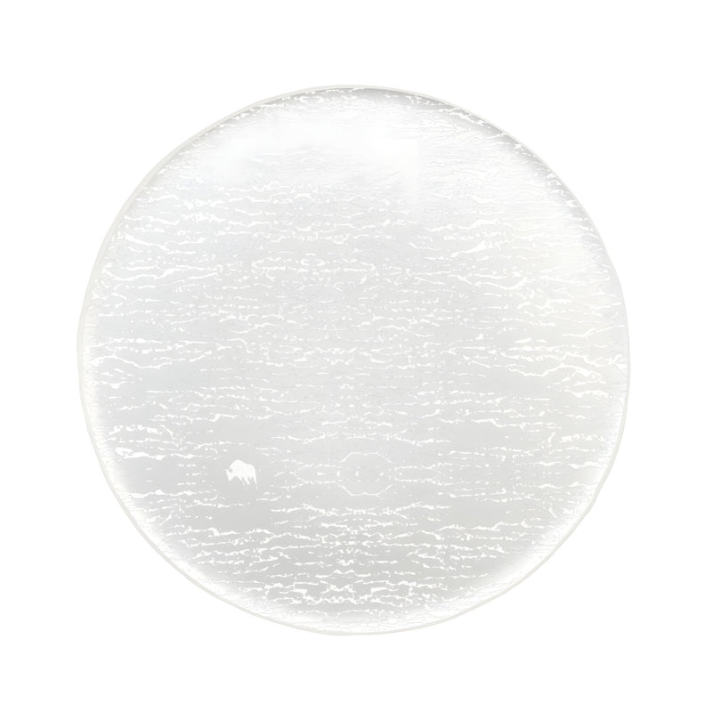 Mini Plate, Crackled Milk White