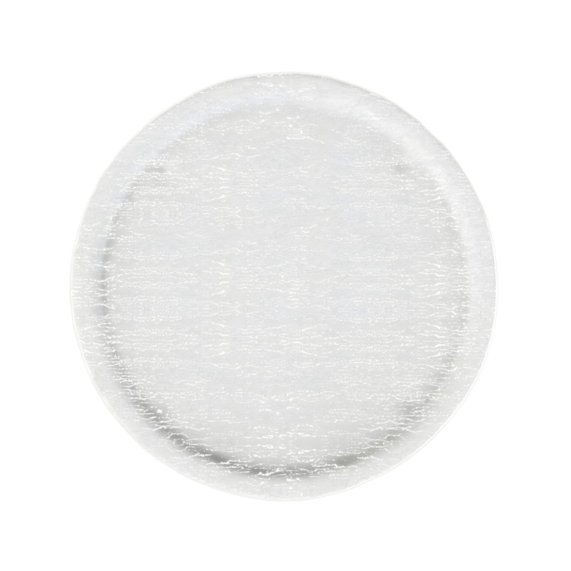 Serving Platter, Crackled Milky White