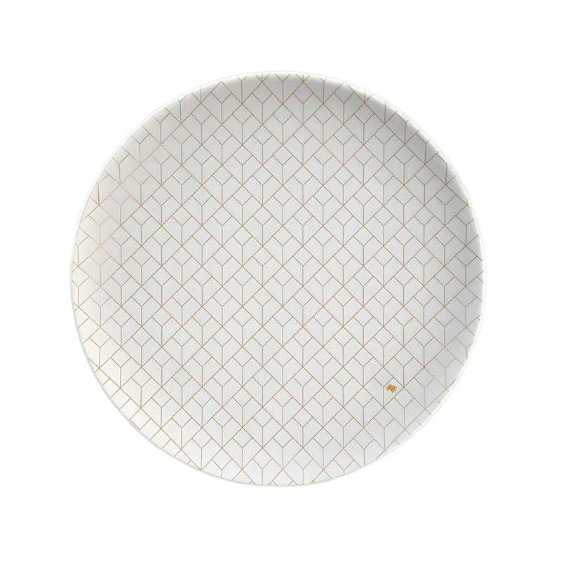 Diamond Trellis Serving Platter, Milk White