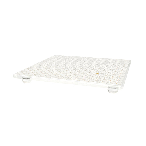 Diamond Trellis Square Serving Board, Milk White L22cm
