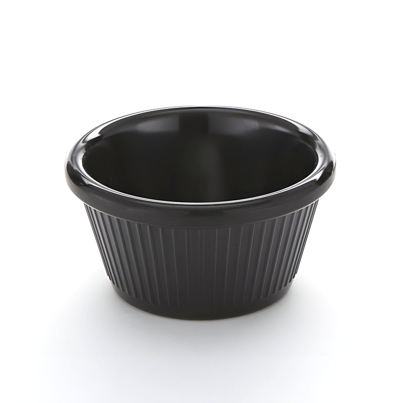 Fluted Ramekin, Black Melamine