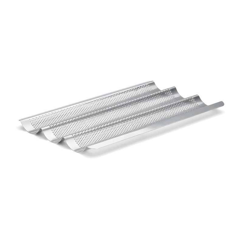 Baguette Baking Tray 3pcs Perforated, Stainless Steel