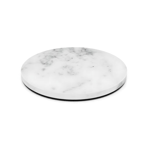 Tilt Round Plinth Large, White Marble
