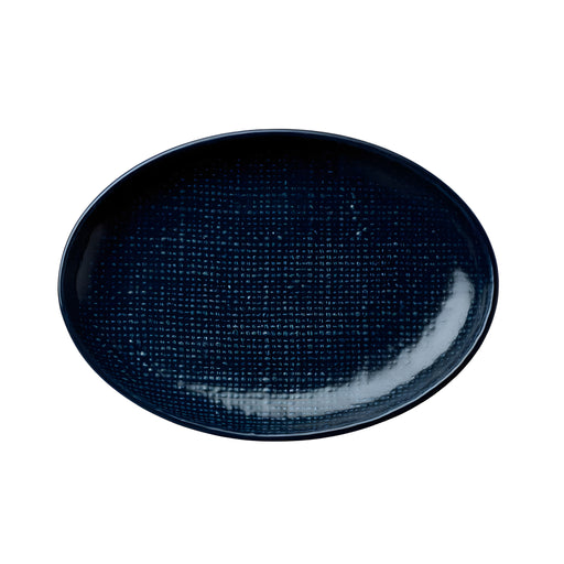 Knit Navy Blue Oval Plate