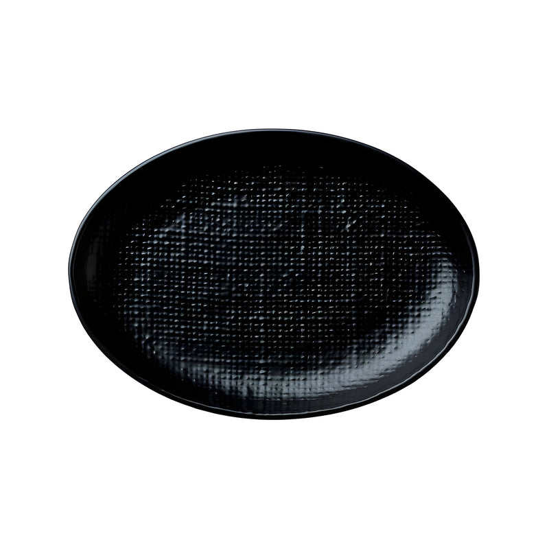 Knit Oval Plate, Matt Black