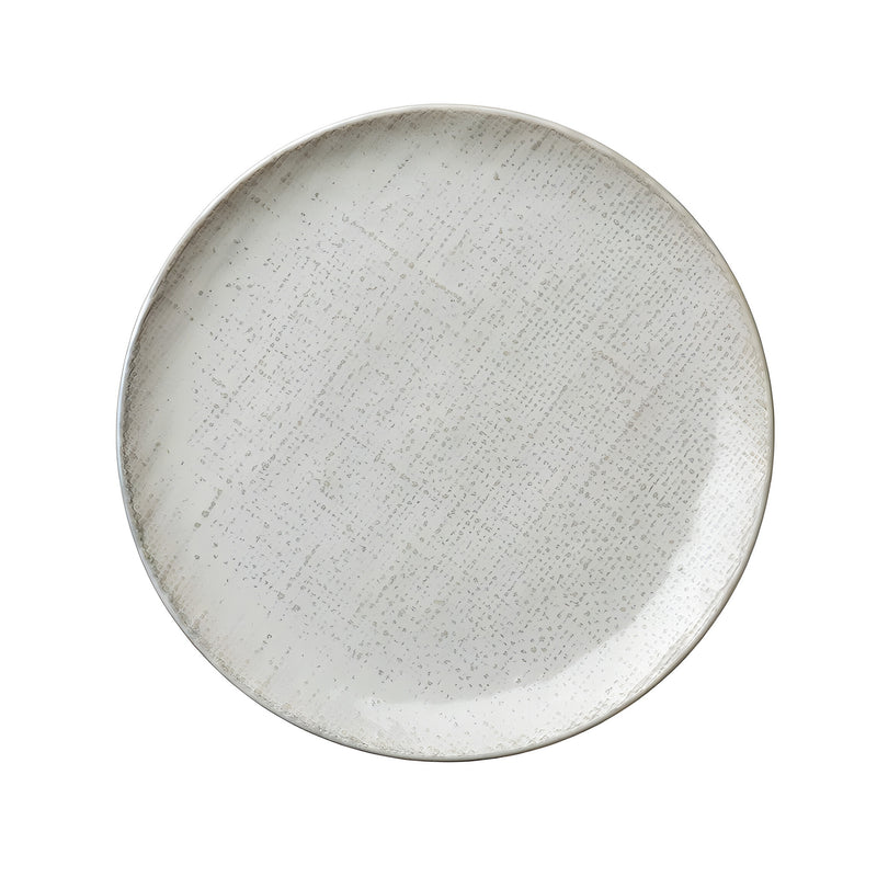 Knit Warm Beige Coupe Plate, Porcelain