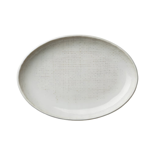 Knit Warm Beige Oval Plate Large